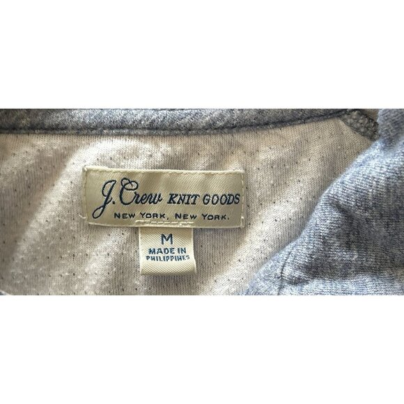J.CREW Knit Goods 1/4 Zip Pullover Sweater Cotton Heather Gray/Blue Size Med - Picture 5 of 9